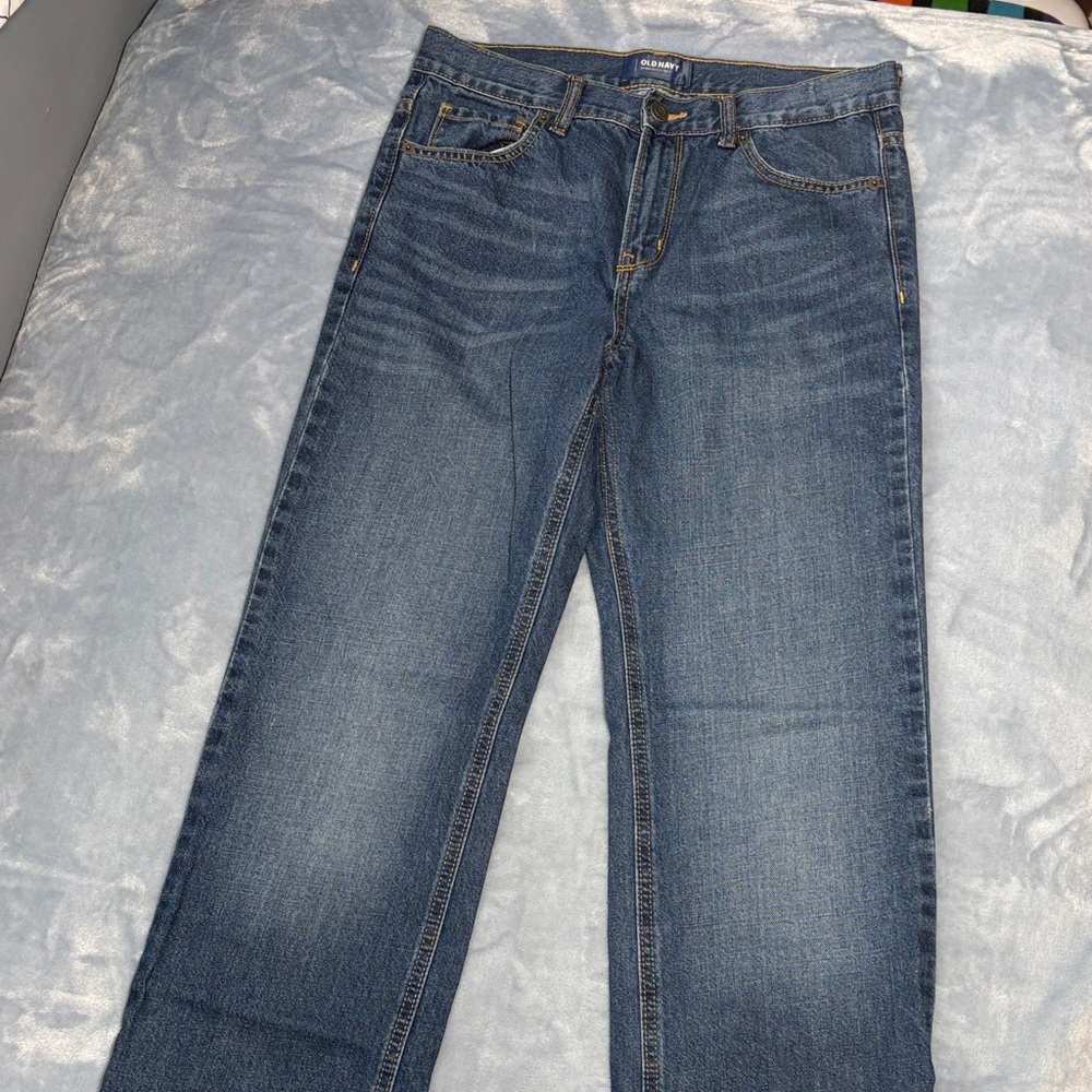 Old Navy Boy's Dark Blue Straight Leg Jeans - Picture 6 of 8